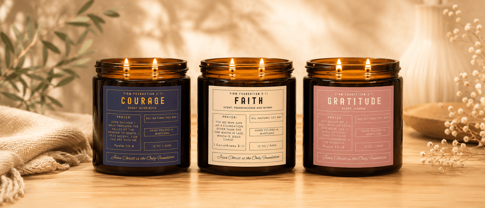 Trinity Candles - Firm Foundation 3:11