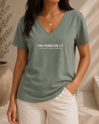 "The Foundation" Ladies V-Neck by Firm Foundation 3:11