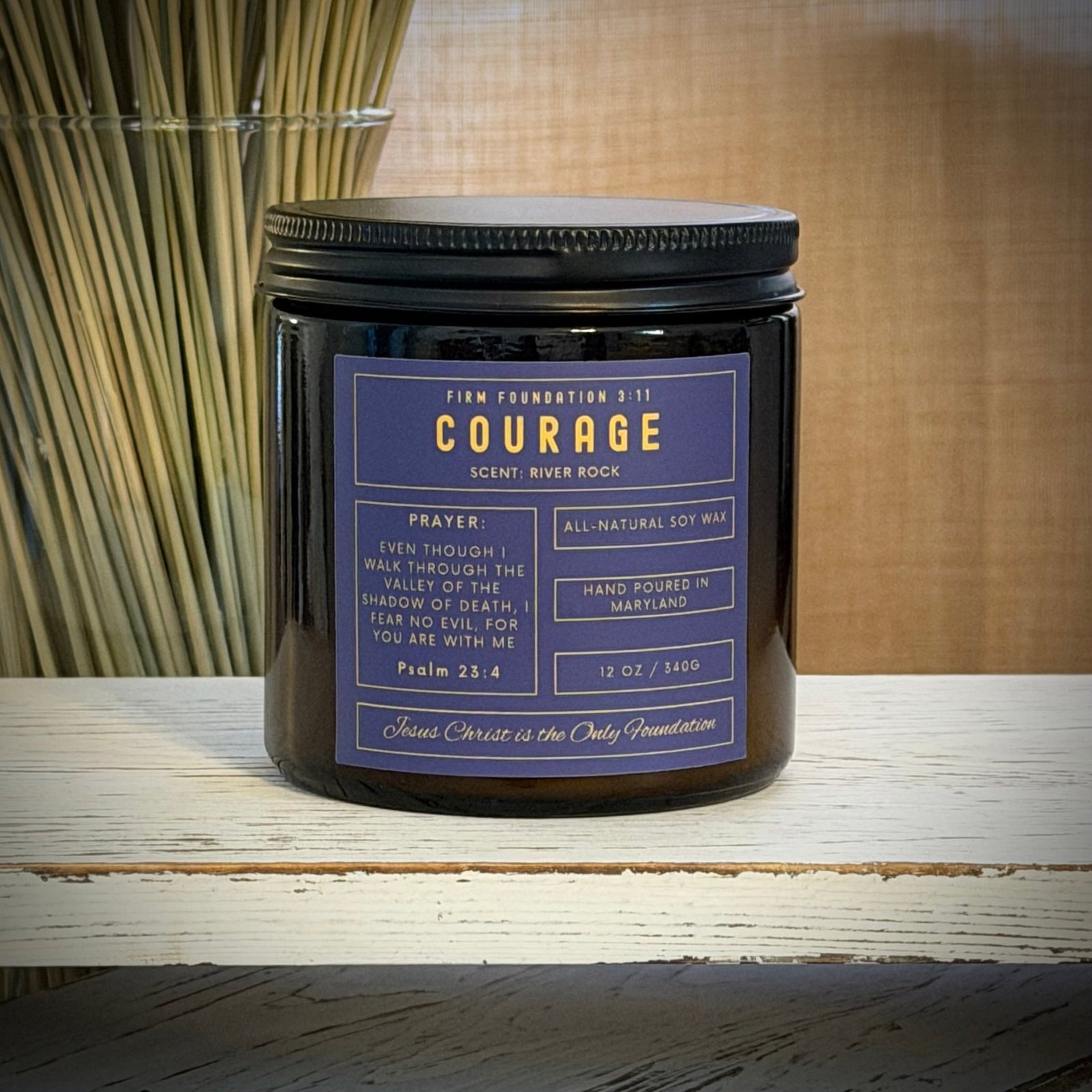 "Courage" Prayer Candle - Firm Foundation 3:11