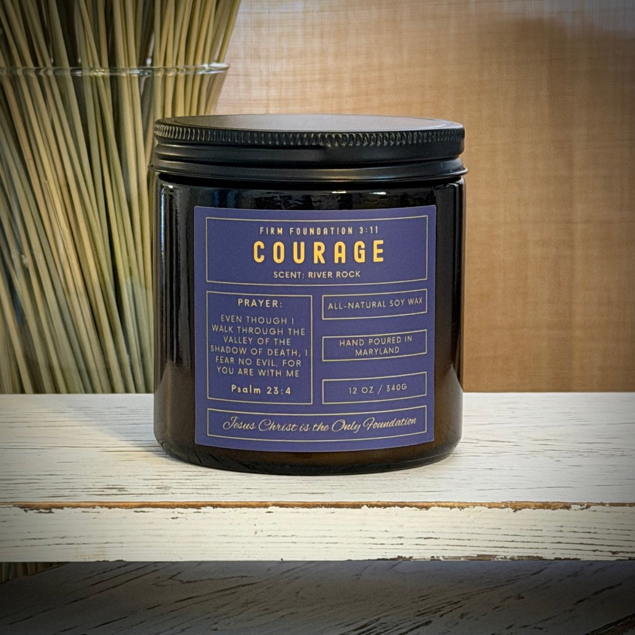 "Courage" Prayer Candle - Firm Foundation 3:11