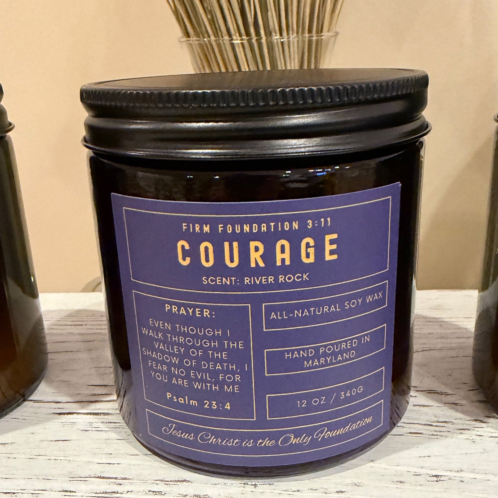 "Courage" Prayer Candle - Firm Foundation 3:11