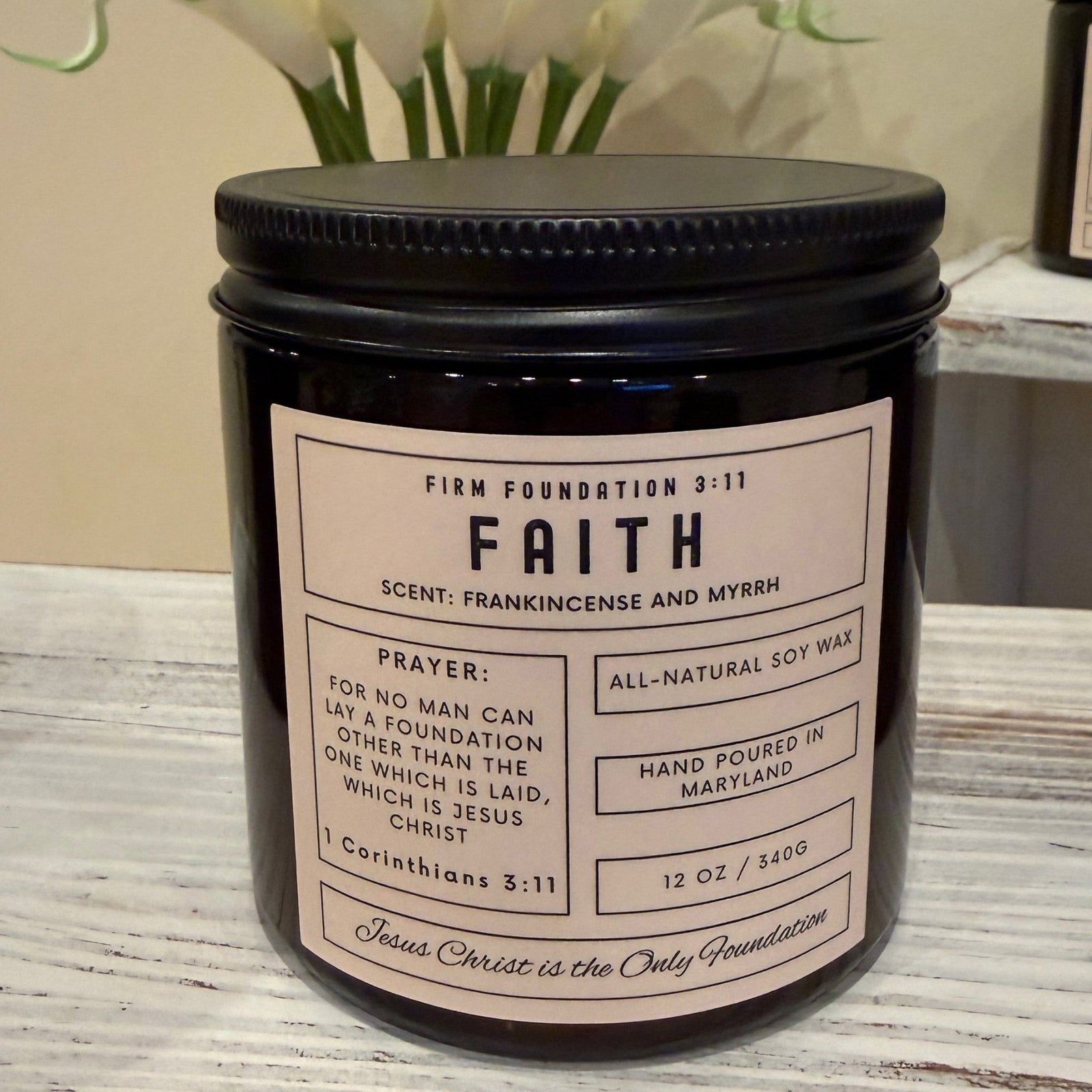 "Faith" Prayer Candle - Firm Foundation 3:11