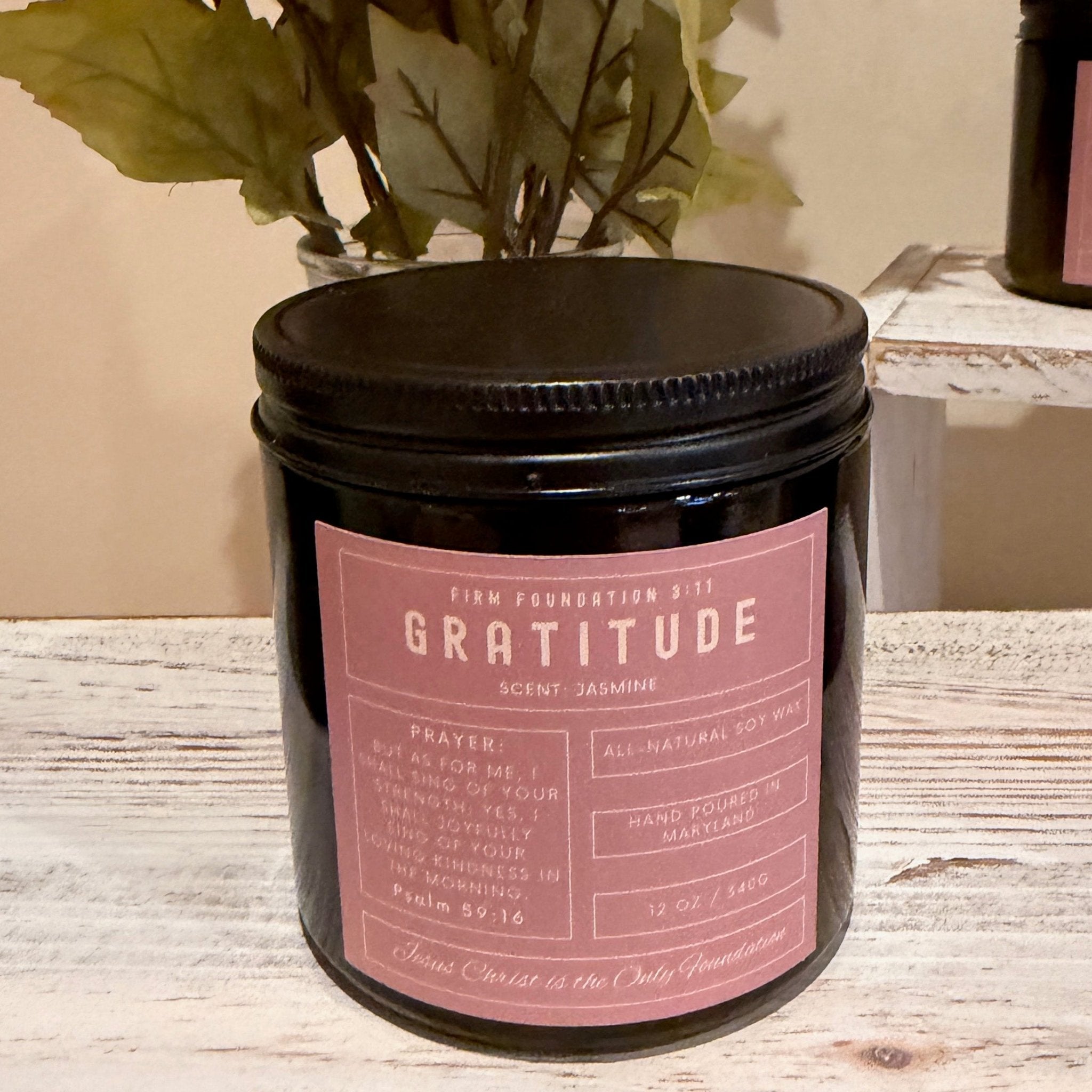 "Gratitude" Prayer Candle - Firm Foundation 3:11