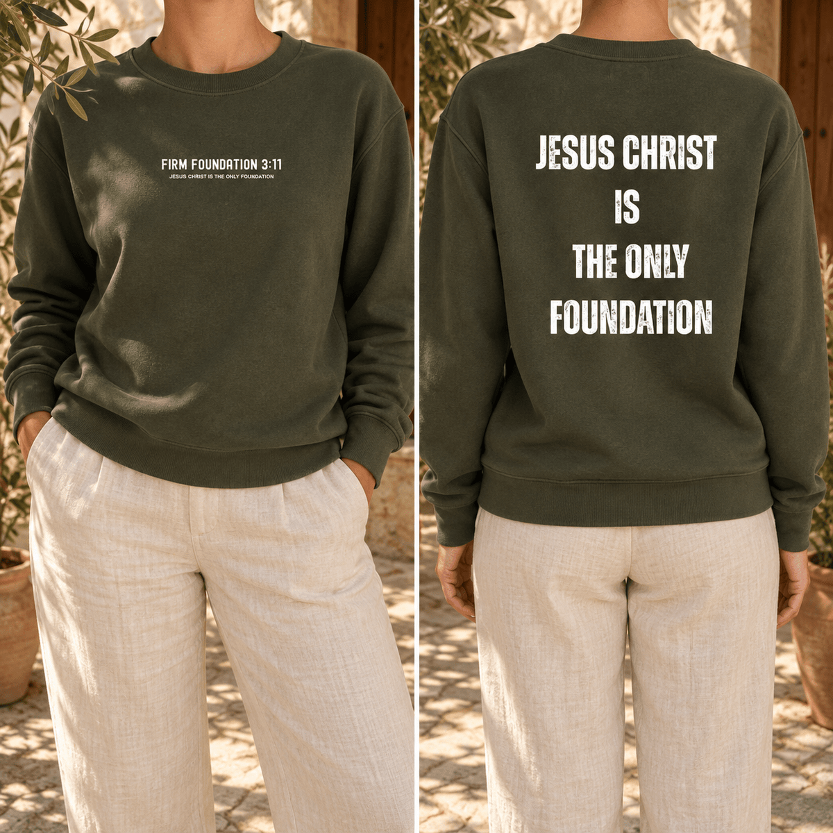 "Jesus Foundation" Sweatshirt by Firm Foundation 3:11 - Firm Foundation 3:11