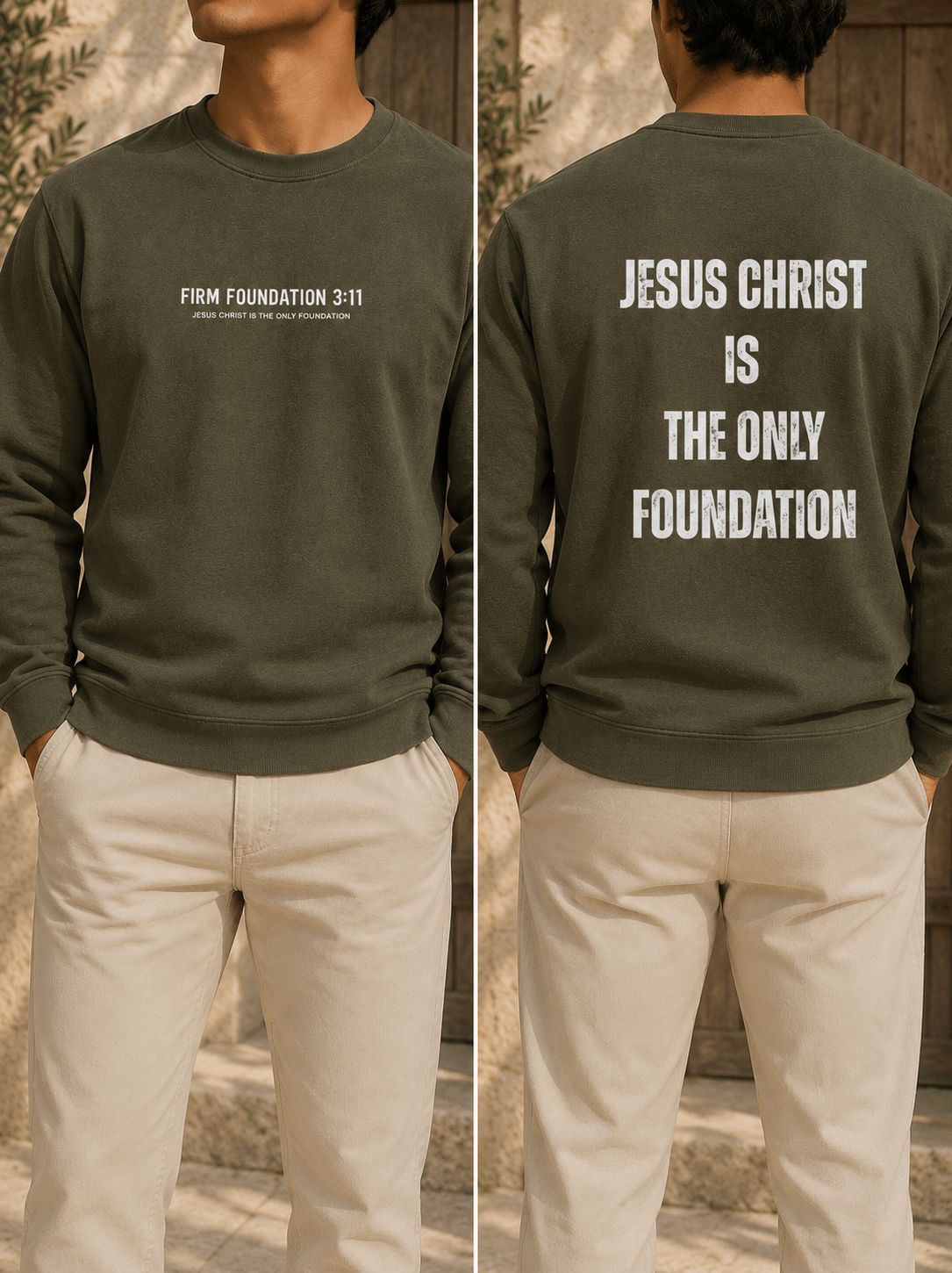"Jesus Foundation" Sweatshirt by Firm Foundation 3:11 - Firm Foundation 3:11