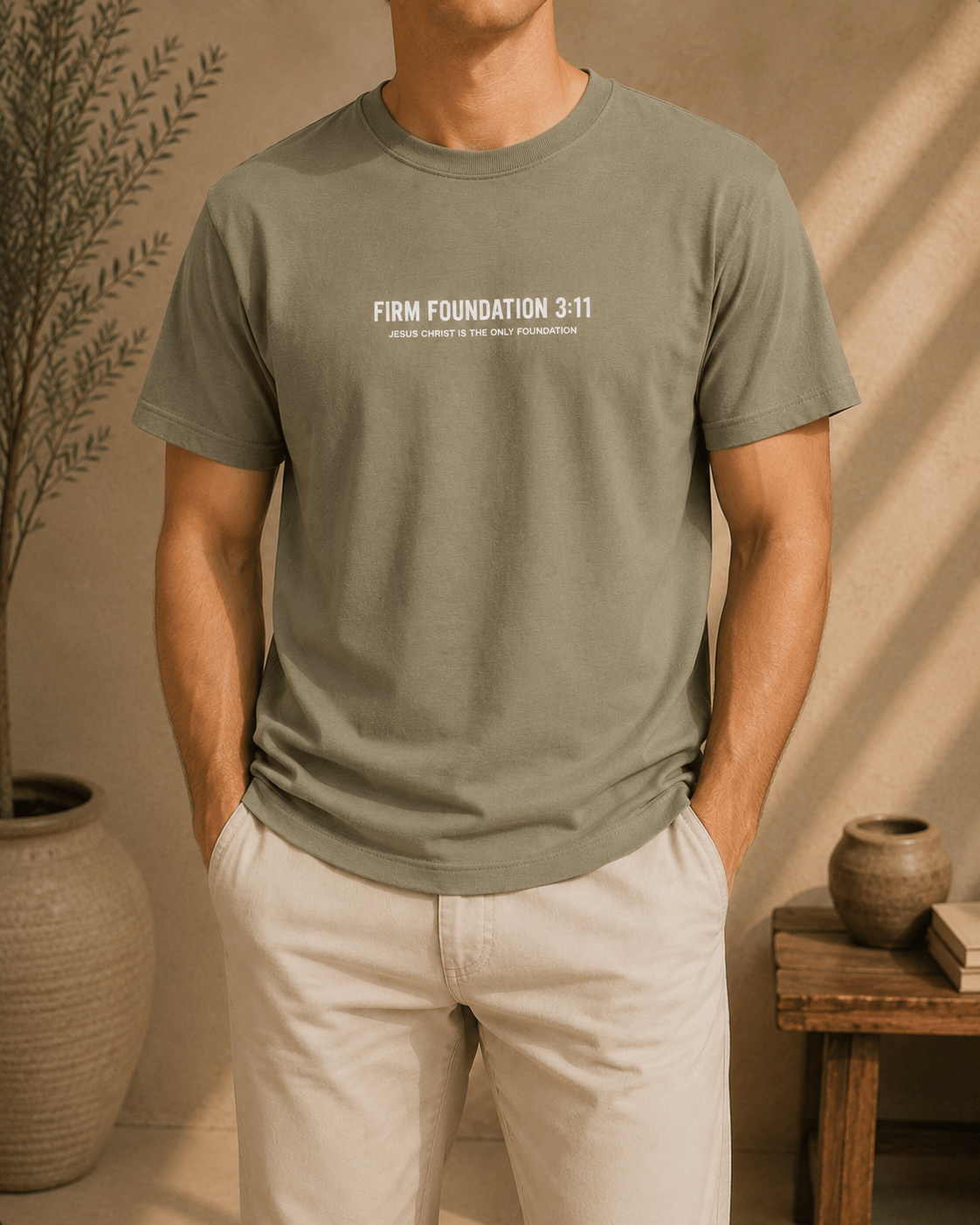 "Jesus Foundation" T-Shirt by Firm Foundation 3:11 - Firm Foundation 3:11