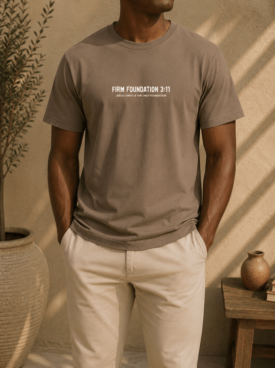 "Jesus Foundation" T-Shirt by Firm Foundation 3:11 - Firm Foundation 3:11
