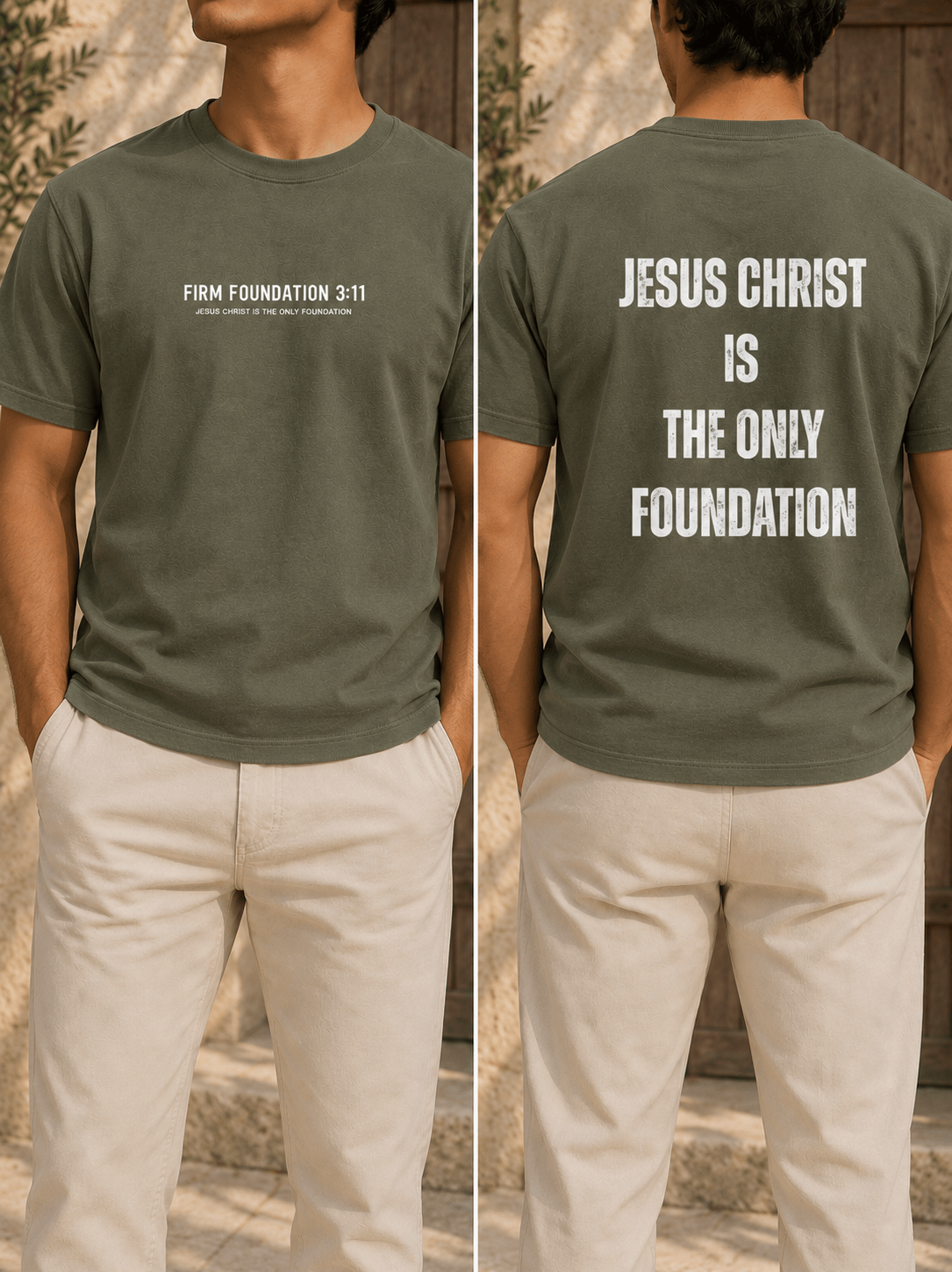 "Jesus Foundation" T-Shirt by Firm Foundation 3:11 - Firm Foundation 3:11