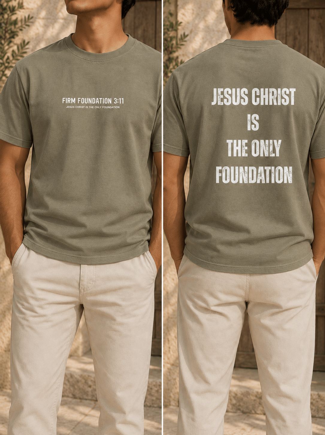 "Jesus Foundation" T-Shirt by Firm Foundation 3:11 - Firm Foundation 3:11