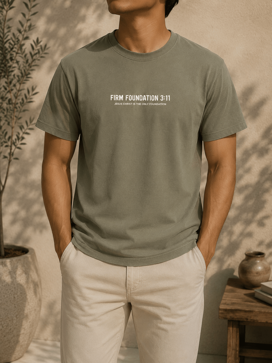 "Jesus Foundation" T-Shirt by Firm Foundation 3:11 - Firm Foundation 3:11