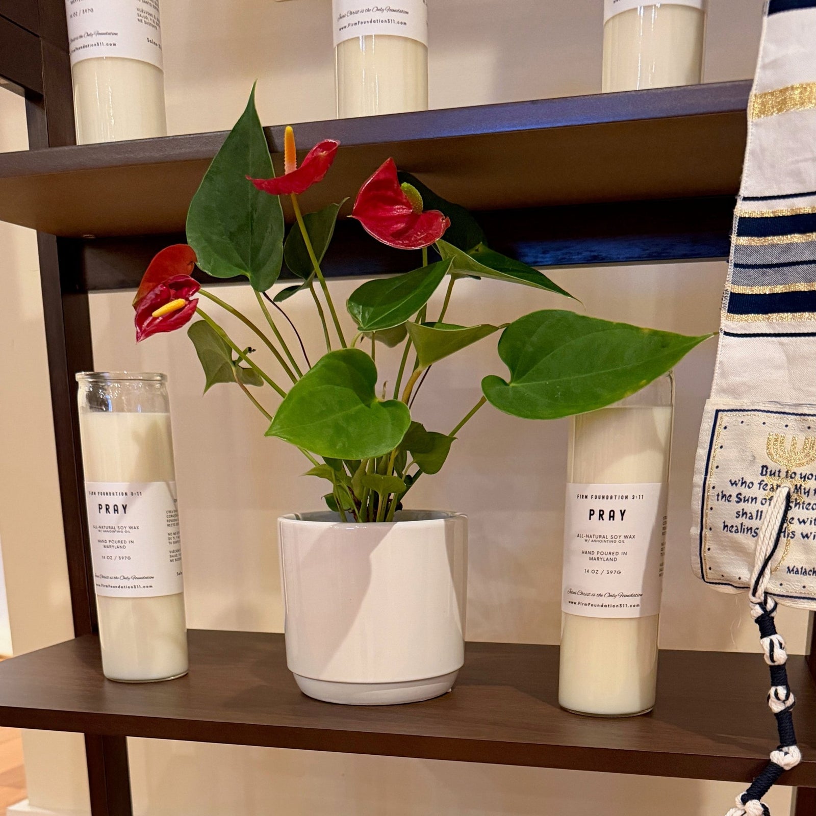 Pray Candle - Unscented - Firm Foundation 3:11