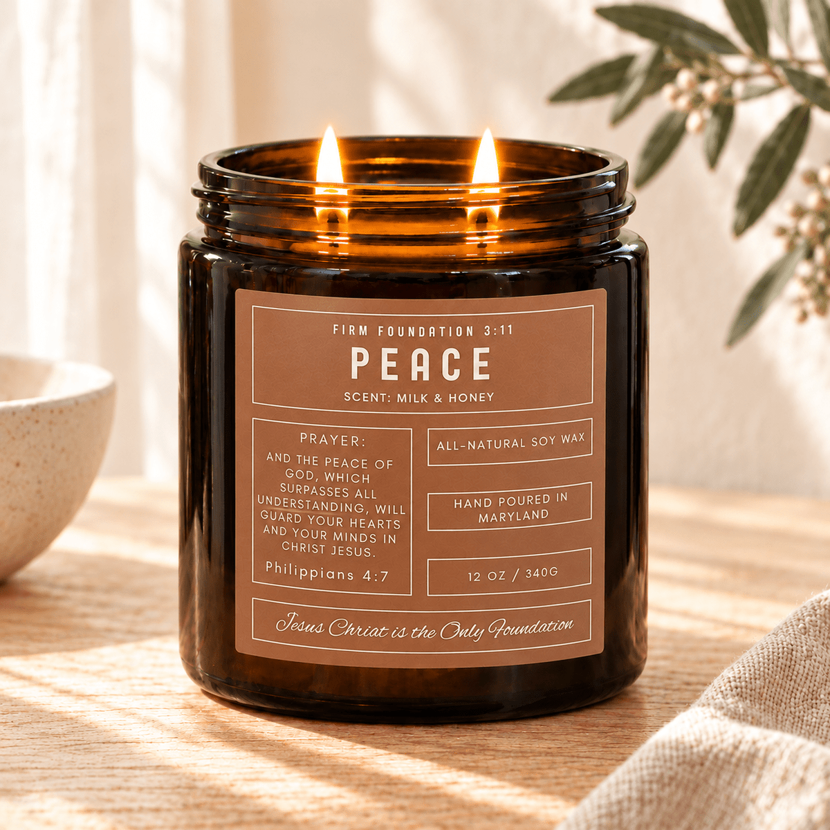 Promise Collection | 3 Prayer Candle Set - Firm Foundation 3:11