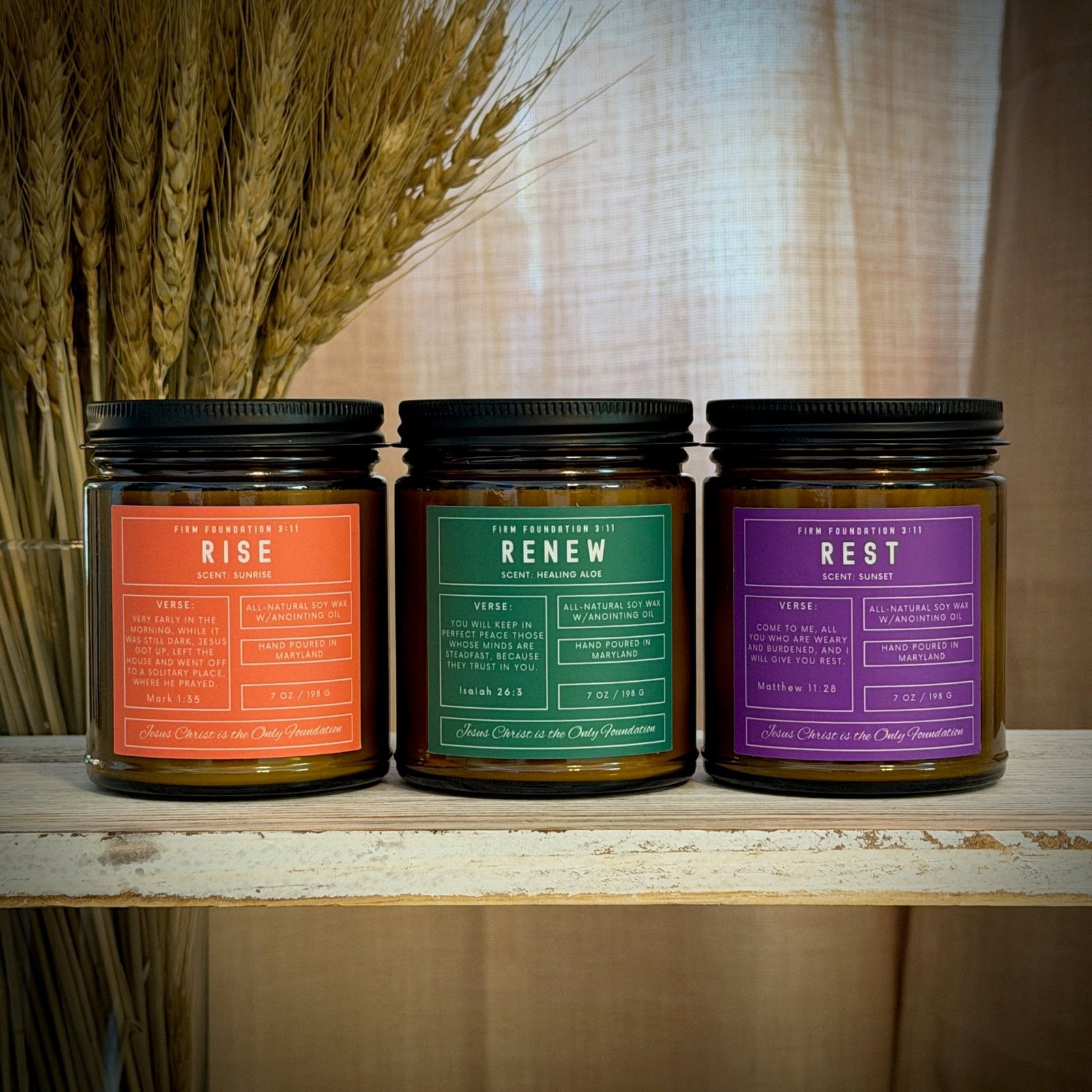 Renewal Collection - Hand Poured Premium Soy Wax - Firm Foundation 3:11