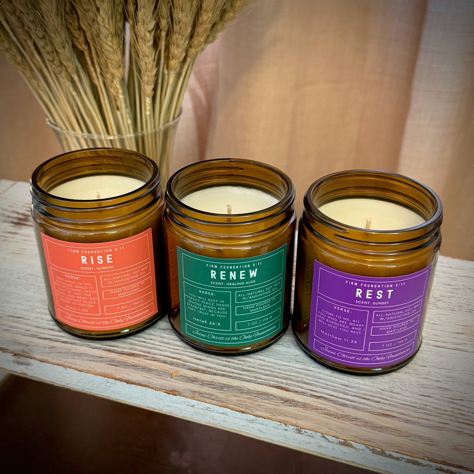 Renewal Collection - Hand Poured Premium Soy Wax - Firm Foundation 3:11