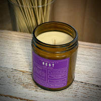 "Rest" Prayer Candle - Hand Poured Premium Soy Wax - Firm Foundation 3:11