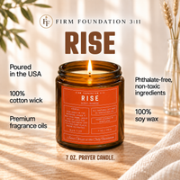 Rise prayer candle with candle details