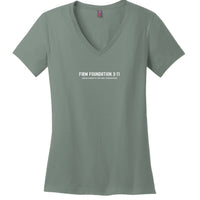 "The Foundation" Ladies V-Neck by Firm Foundation 3:11 - Firm Foundation 3:11